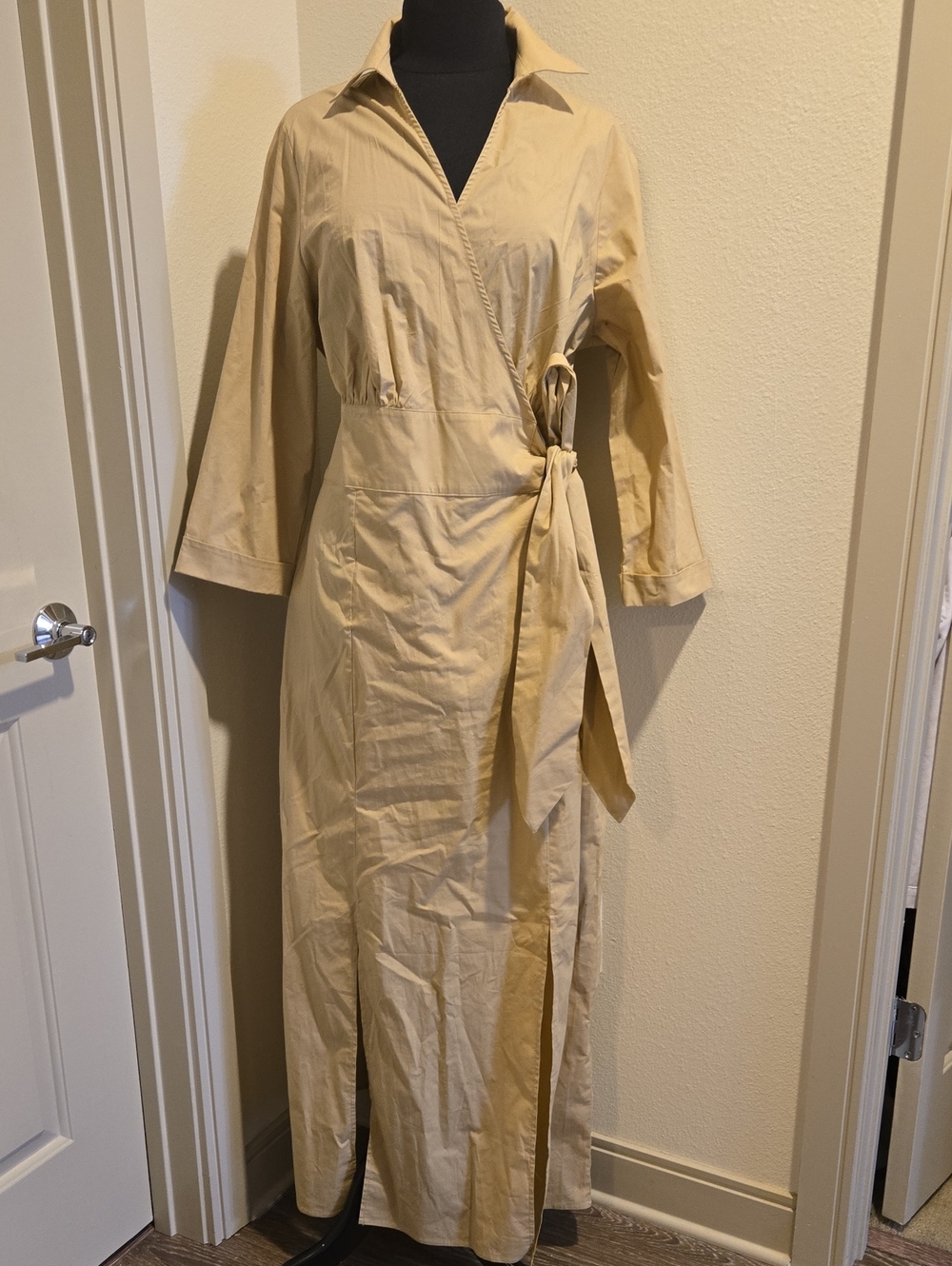 Glamorous Cream Wrap Maxi Dress with Tie Waist 20